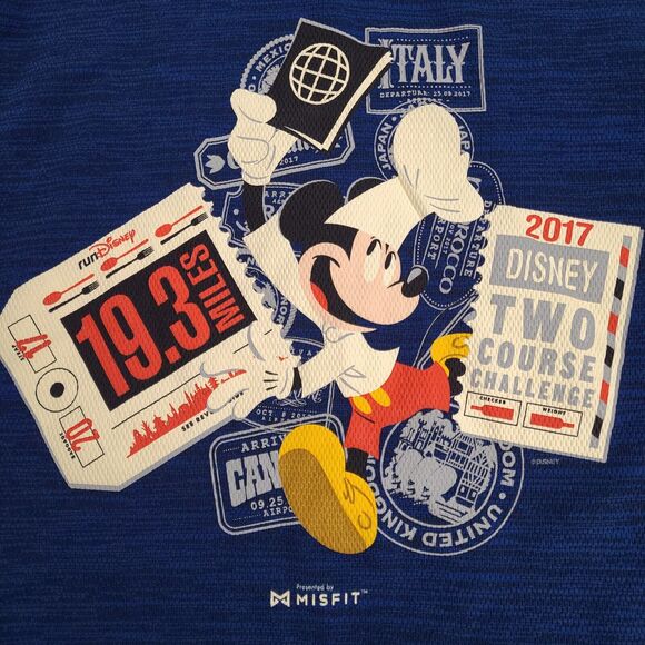 Champion Performance Run Disney Jacket Hoodie Large Mickey Blue Windbreaker Zip - Picture 4 of 16